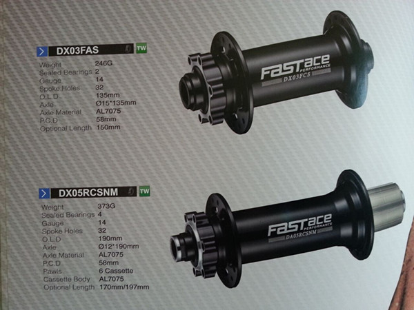 Fastace Cnc nhôm Fat Bike Bearings Hub phía trước 135/150-15, phía sau 170/190/197x12 cho xe đạp tuyết / fatbike 0