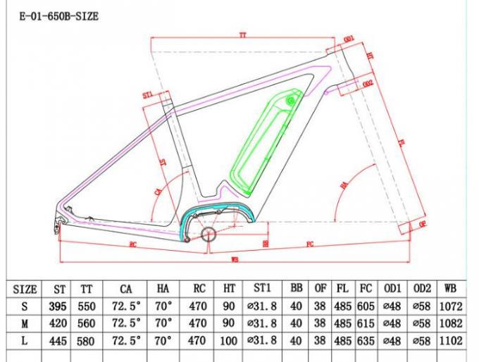 27.5er Carbon Fiber Ebike MTB Frame Fits với Bafang Mid-Drive System 2