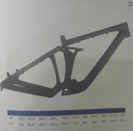 27.5er Full Suspension Carbon Bike Frame Downhill 198mm Travel 150x12 thông qua trục 0