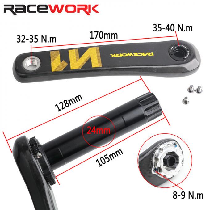 Trung Quốc bán buôn Carbon Gravel Road Bike Crankset Đèn nhẹ 170/172.5mm Trục 40/42/44T Chainring. 1